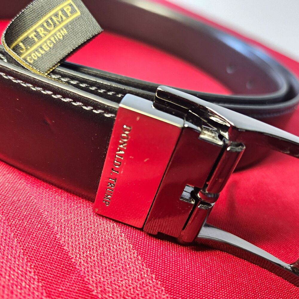 Donald J Trump Signature Collection Mens Reversible Belt Black Brown NWT Size 42